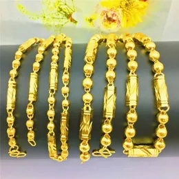 Colares de pendentes Hoyon 14 K Color de joias masculinas colares masculinos de colares hexagonais para mulheres Colar de contas de 68 mm 50cm 60cm Casamento de cadeia de comprimento 231017