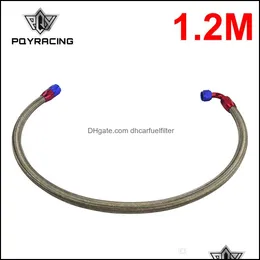 Fittings Pqy - 1.2Meter An10 Stainless Steel Braided Fuel Oil Line Add Straight An Swivel Fitting 90 Degree Pqy3702S Automobiles Motor Dh9Vl