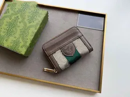 Designer-Geldbörse Horse Grab Card Bag Kunstleinen und braunes Ledermaterial aus Taschenbeutel M195508