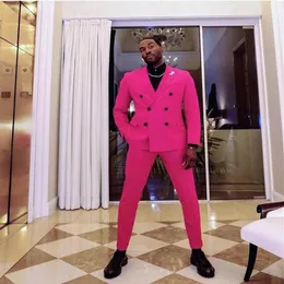 Abiti da uomo fucsia da sposa slim fit smoking da sposo uomo due pezzi vestito da sposo dello sposo giacca formale da ballo giacche da lavoro pantaloni da uomo252o