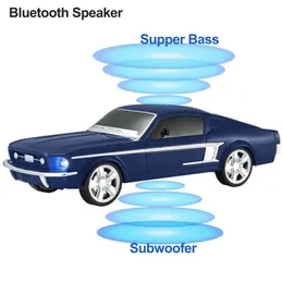 Portabla högtalare Ford Model Car Shaped Blue Tooth Speaker Boom Box Wireless BT Music Bass med TF USB FM Handfree Funktion 231017