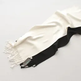Scarves Solid Color 100% Cotton Men Scarf Winter Warm Classical Black White Business Man Scarves 190*32 Cm 231016