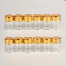 5mlガラスボトルアルミニウムキャップゴールデンリッド空の透明な透明な液体ギフトコンテナの願い瓶50pcsgood数量lfjeb