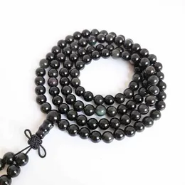 6mm Natural Obsidian Round Beads Bracelets With Rainbow Eyes 108 Prayer Meditation Mala BRO501 Beaded Strands2953