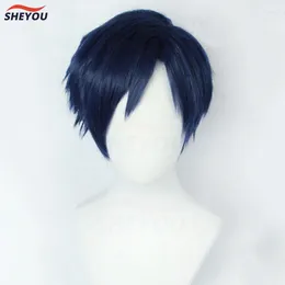 Party dostarcza moje boku no hero akademia iida teya krótki niebieski 3/7 stylowo odporny na cosplay cosplay