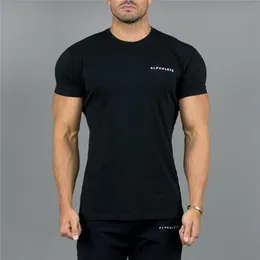 Erkekler Tişörtler Erkekler Tişört Fitness Vücut Geliştirme Tshirts Spor Salonu Alphale Tees Üstler Moda Tshirt Homme Giyim Yüksek Kalite C343P