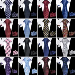 Krawaty szyi 3pcs Ustaw kieszonki kieszonkowe do koszulek do garnituru Mens Business Codzienne strój ślubne spinki do mankietów