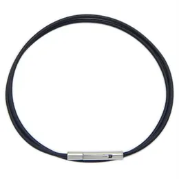 Amostra de colar de couro preto corda longa cordão pingente colares fazendo fechos de baioneta jóias para homem e mulher chokers359a