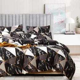 Sängkläder set kuup 3D digital tryckning rutt set queen size duvet cover kreativ svart säng täcker sängkläder inget ark 231017