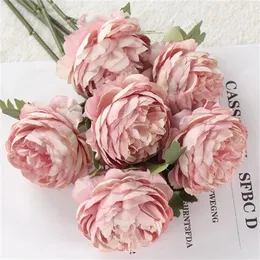 Künstliche Blume Pfingstrose Bouquet Gefälschte Blume Western Rose Tee Rose Hochzeit Blume Wand Zubehör Home Decor Foto Requisiten GC2392