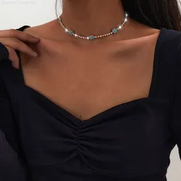 SHIXIN Collana Boho semplice a catena sottile Fantasia con fiore del sole Collana con colletto a catena da tennis in zircone per collana da donna