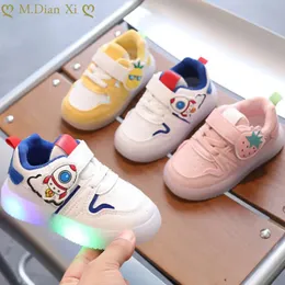 Boots Children Led Casual Shoes Fashion Cartoon Fruit Glowing Sole Kids Boys Girls Lighted Breathable Sneakers Baby 231017