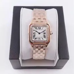 2022 Drop Women Watches 22x22 27x27 mm Dial Gold Silver Rostfri Steel Quartz Lady Watch med Diamond Elegant Wristwatch218x