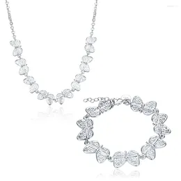 Necklace Earrings Set Fashion Silver Plated For Women Hight Quality Unisex Jewelry Schmuck - Ensemble De Bijoux