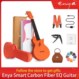 Enya NOVA U 23 Inch orange FreeBoost Intelligent Ukulele 4 Strings Acoustic Ukulele Guitar Crbon Fibre Guitar Beginners Instrument