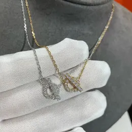 Kolye Kolye 925 Sterling Gümüş Finesse Kolye Kadın Yuvarlak Kakma Zirkon Lüks Moda Kaplama 18 K Gül Altın 231110