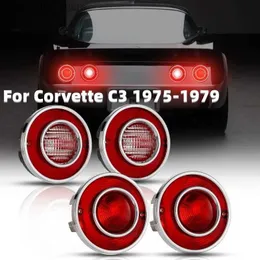 Car Tail Lights 4pcs/set Car LED Tail Light Taillight Rear Brake Light for Corvette C3 1975-1979 (without Bulbs) Q231017