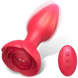 Vibratoren Rose Anal Vibrator Fernbedienung Butt Plug Männer Prostata Massagegerät Weiblicher Masturbator Erwachsene Sexspielzeug für Frauen Homosexuell 231017