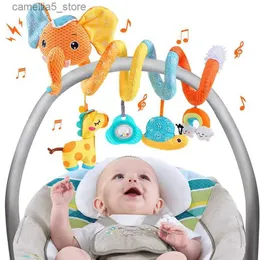 Happiles# Car Seat Toys Infant Color Felephant Stroller Stretch Spiral Active Baby Hanging Toys for Crib Mobile Newborn Sensory Gifts Q231017