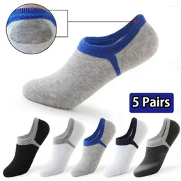 Men's Socks 5 Pairs/Pack Invisible Mesh Men Cotton Sports Antibacterial Ankle Boat Casual Low Cut Short Sokken Spring Summer