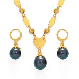 Anniyo Hawaiian Pearl Sets Round Ball Beads Necklace Earrings Marshallese Guam Micronesia Chuuk Pohnpei Jewelry＃238506206i
