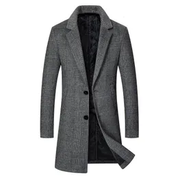 Misturas de lã masculina cashmere longo jaquetas de inverno trench coats alta qualidade masculino negócios casual 4xl 231017