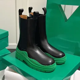 Sıcak son kadın botları lastik önyükleme fırtınası lastikler tıknaz boot deri kristal martin ayak bileği moda kayma önleyici tasarımcı platform bootie 35-44 veneta botları chelsea botları