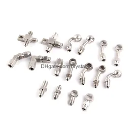 1Pc Stainless Steel An3 To An -3 Straight Brake Swivel Hose Ends Car Fitting Kits