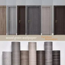 Wallpapers 90 largura de madeira grão porta adesivos para guarda-roupa armário mesa armário móveis impermeável pvc auto adesivo papel de parede decoração de casa 231017