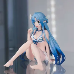 Brinquedos de dedo 11cm espada arte código on-line registro asuna exq figura azul marinho pvc figura de ação brinquedo adultos coleção hentai modelo boneca presentes