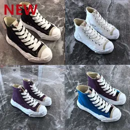 2024 Maison Mihara Yasuhiro Mmy Open Mouth Smile Canvas Shoes Women's High Top Thick Sole Shoes Men's Retro Casual Washed Board Shoes