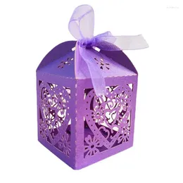 Present Wrap 100 PCS Wedding Hollow Box gränsöverskridande lyxstil Godislådor Kärlek och glada kakfåglar Pärl