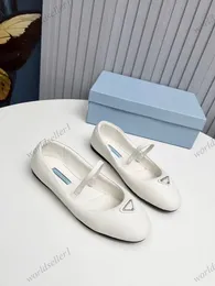 Mary Jane Ballettschuhe Round Toe Flats Damen New Nude Designer Schuhe Logo Echtes Leder Mode Luxus hochwertige Schuhe