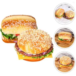 Party Decoration 2 PCS Artificial Burger Props Faux Ornament PU Burgers Modeller Cosplay Accessories Table Decorations Statue Shop Decors