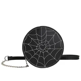 Popular Fashion Trend Cobweb Small Round Bag Women's Winter Leisure Chain One Shoulder Crossbody Bag Wallet