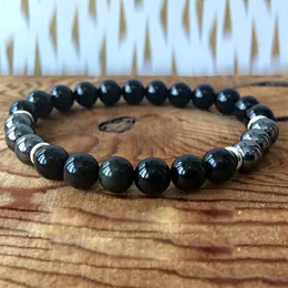 Mg0338 2019 novo design pulseira de energia masculina preto ônix hematita pulseira construção limites pessoais bracelet252o