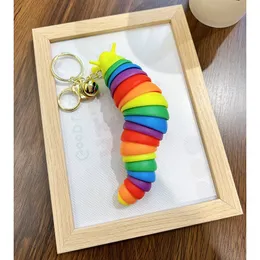 Popular Car Color Pendant Fingertip Snail Slug Bag Toy Decompression Caterpillar Keychain Cute and Fun Gift