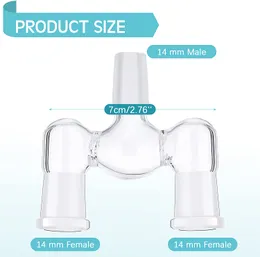 Glass Bong Connecting Double Adapter 14mm Female to 14mm Male