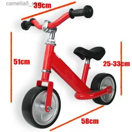 Cyklar Ride-ons 7-tums Solid Wheel Kids Balance Bike High Carbon Steel Frame Ingen pedal Balans Bike Q231017