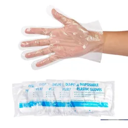 Temizlik Eldivenler Basit Plastik Tek Kullanımlık Gıda Hazırlığı Grof Pe Polygloves yemek pişirmek için ev aletleri Drop de Homefavavor Dhq5r