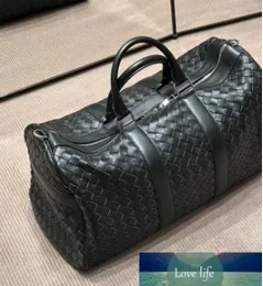 Kvalitetsvävd mäns handväska kort affärsresa rese påse stor kapacitet grossist mode trendiga bagagepåsar