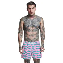 Summer Crocodile Print Fashion High Quality Men Hawaiian Swimming Board Shorts Swim Drawstring Trunks Swimwear Beach Men's255m