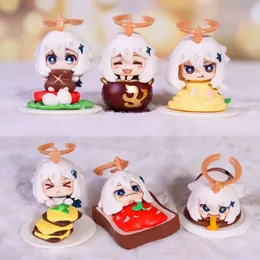 Konst och hantverk Genshin Impact Figure Blind Box Game Perifer Cartoon Kawaii Emergency Food Paimon Figurer Collectible Model Toys Doll 231017