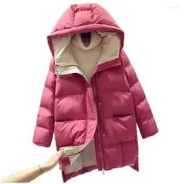 Frauen Graben Mäntel 2023 Winter Unten Baumwolle Jacke Mantel Koreanische Version Mittlere Länge Verdickt Lose Parkas Weibliche Brot Kleidung