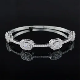 Bangle 2023 arrival luxury rectangle bracelet bangle for women anniversary gift Jewelry wholesale S7292 231016