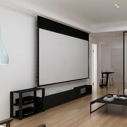 Recessed In-ceiling Tab-Tension Projector Screen 110 Inch 16:9 Home Cinema Electric Motorized Projection Screens