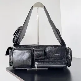 حقيبة كيس الكتف ذات الدراجات النارية ذات الدراجات النارية Superbusy Bag Bag Black Cowwhide Bag Women Women Handbag Vintage Bag Wallet Minimalist عندما يكون ذلك متاحًا في أحجامين