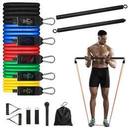 Fasce di resistenza Esercizio fitness Pull Rope Tubo Elastico in gomma Elastico per allenamento completo Espansore Pilates Bar Equipment 231016