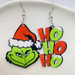 Christmas Acrylic Earrings Fashion Cartoon Design Asymmetric Xmas Tree Charm Dangles HOHOHO Letter Star Snowman Snowflake Grinch Santa Claus Drop Jewelry Gifts