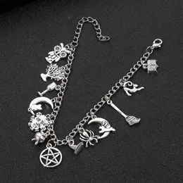 Punk Supernatural Magic Witchcraft Pendant Bracelet Antiquity Mystery Vintage Charm Jewelry Gothic Halloween Gift For Women Man Ba2595